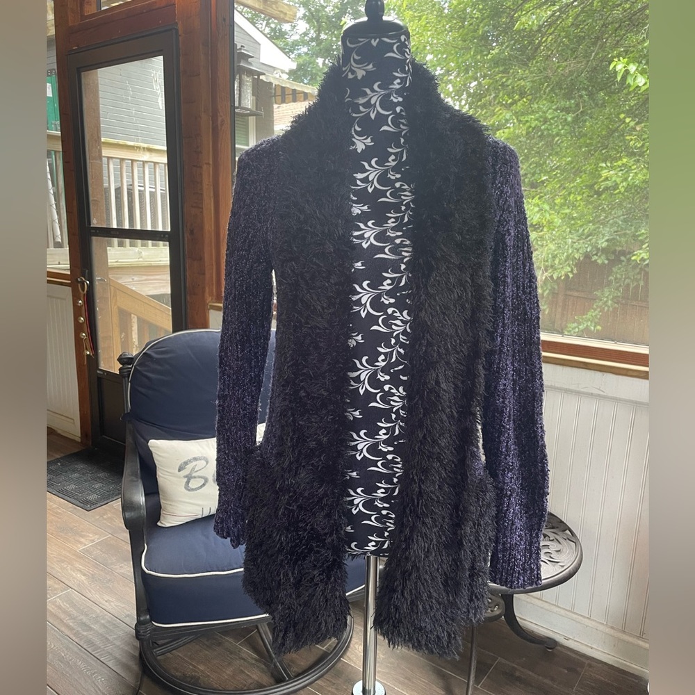 VIP Black and Purple Knit Cardigan